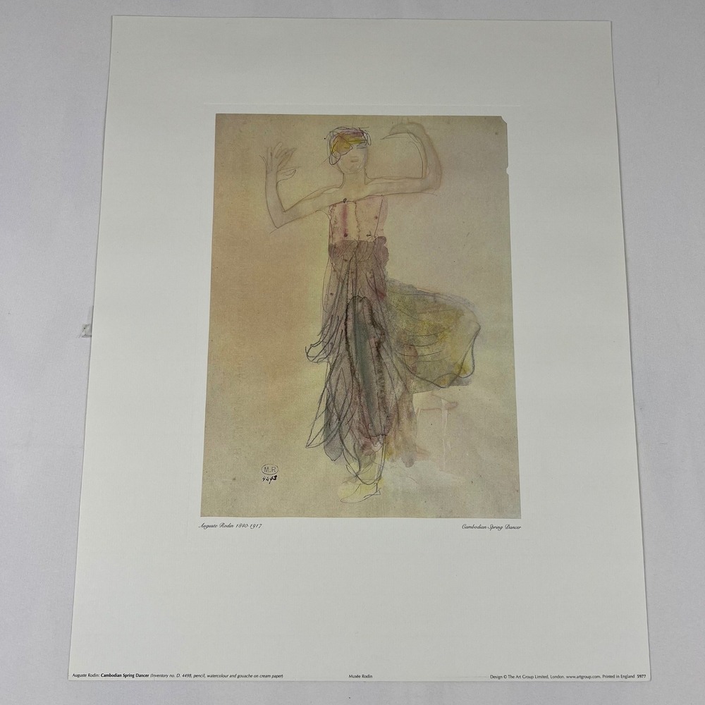 Auguste Rodin Cambodian Spring Dancer Art Print Musee Rodin Cream Paper Exclnt